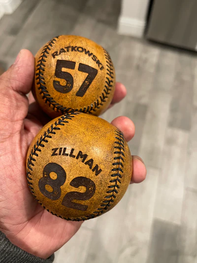RATKOWSKI and ZILLMAN custom baseballs