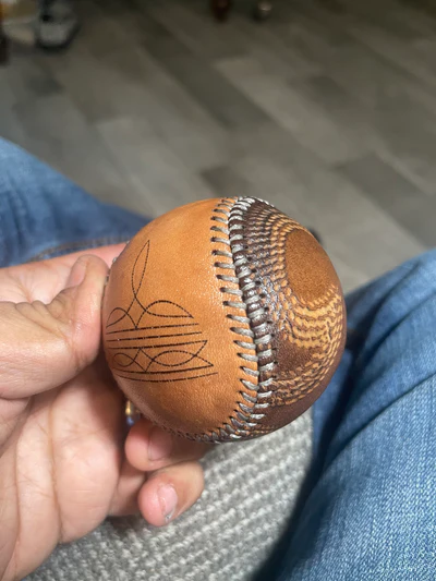 Custom baseball with engraved design