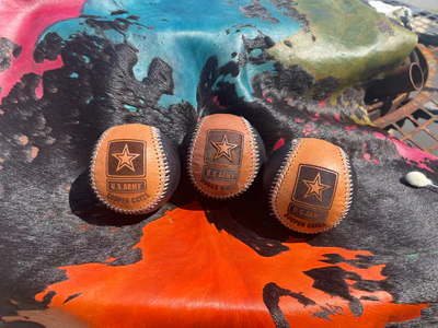 Three U.S. Army branded baseballs